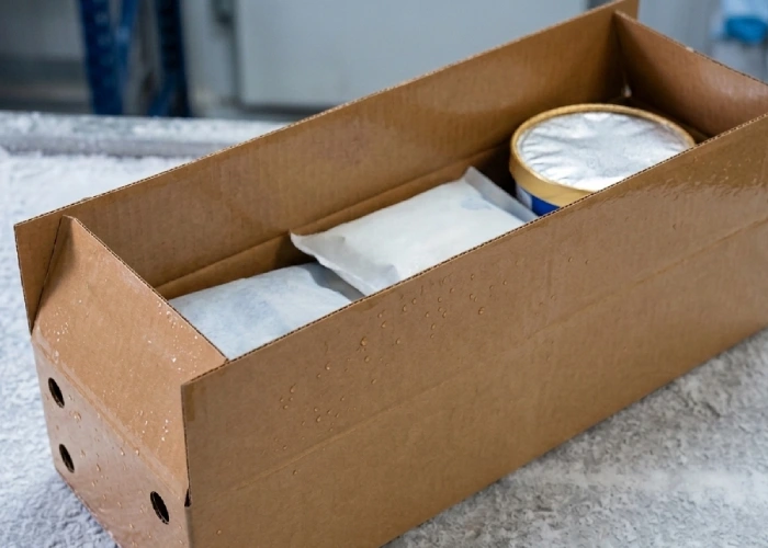 Moisture resistant ice cream box designed for frozen food cold chain transportation